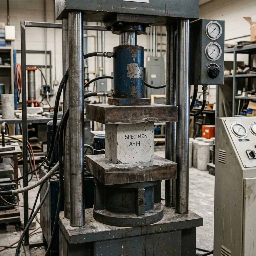 AAC block compressive strength and density testing lab