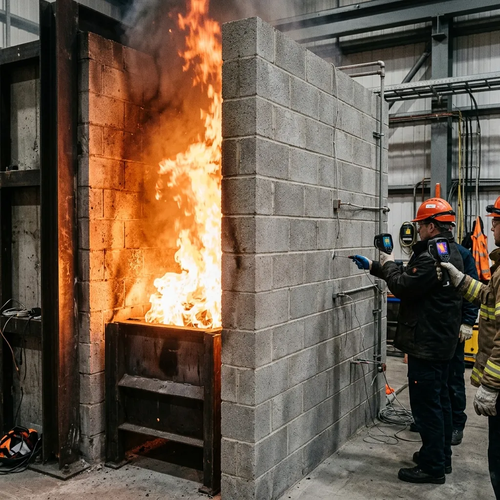 Fire resistant wall materials safety testing